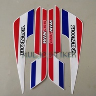 MERAH STRIPING STICKER LIS LES POLET honda win 100 91 1991 Red and White Full Set Quality Standard b