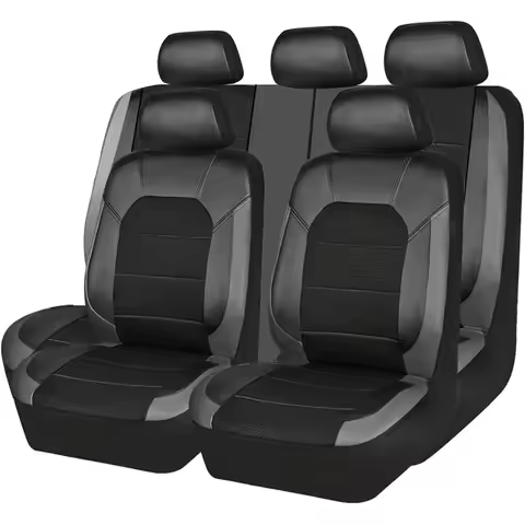 9-pcs/Set Car Seat Cover Universal PU Leather Car Seat Cushion Front Rear Seat Full Protection Seat 