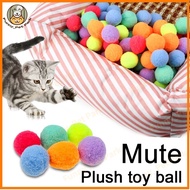 10pcs Colorful Plush Cat Teaser Toy Balls Chew Durable Cat Toy Balls Spring Cat Training Toy Balls F