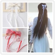 Next Day Delivery Ancient Style Hanfu Hair Accessories Fairy White Costume Bowknot Super Long Stream