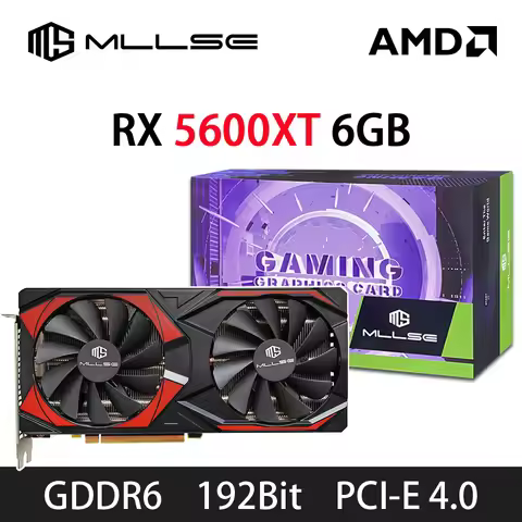 MLLSE AMD Graphics Card GDDR6 192Bit PCI-E 4.0×16 8Pin Radeon GPU Rx5600XT 6GB Gaming Video Card Pla