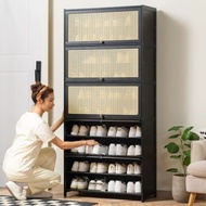 Black shoe cabinet doorway household large-capacity shoe rack entry home storage indoor rental house shoe rack