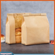 happaypart|  Food-grade Bread Bags Pe Transparent Film Bread Bags 50pcs Food-grade Kraft Paper Bread Bags with Window for Bakery Packaging Durable Toast Bag for Fresh Bread Storage