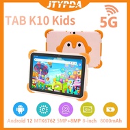 Original 2023 Kids Tablet  Android 12 8 inch 8GB RAM+64GB ROM 2MP+5MP Dual Camera Eye Protection Learning Tablet for Online Classroom Dual SIM 4G LTE 5G WiFi Tablet Android for Kids