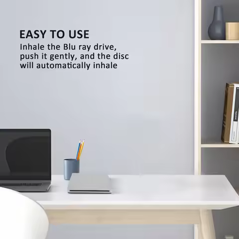 ABAZJ External 3D Blu Ray DVD Drive,USB 3.0 and Type-C Blu Ray CD DVD Drive Player Ultra Slim Slot-i