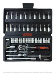 DEK Kunci SOK 46 PCS in 1 Set Socket 1/4" inch tekiro Kunci Sock Full Lengkap Socket Tool kit TEKIRO