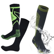 OKDEALS ถุงเท้ากันน้ำใส่สบายระบายอากาศได้ดี,ถุงเท้าสกีหิมะถุงน่องเข่าสูงยาวให้ความอบอุ่นในฤดูหนาวสำหรับเดินป่าตั้งแคมป์