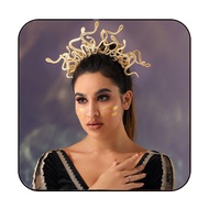 BARTOSI Medusa Snake Headband Gold Snake Headband Halloween Tiara Headpiece Dress up Headdress Hair 