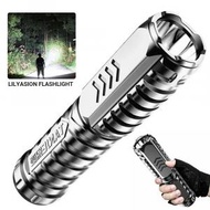 led手電筒 強光usb充電電筒 超亮遠射耐用燈 [平行進口]