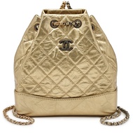 Chanel Gold Quilted Aged Calfskin Small Gabrielle Backpack Gold and Ruthenium Hardware, 2017-2018