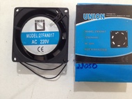 UNION 27FAN017 80x80x25 mm. Cooling fanพัดลมดูดดอากาศ ระบายอากาศ ใช้ไฟบ้าน ไฟฟ้ากระแสสลับ 220V AC 0.1Amp