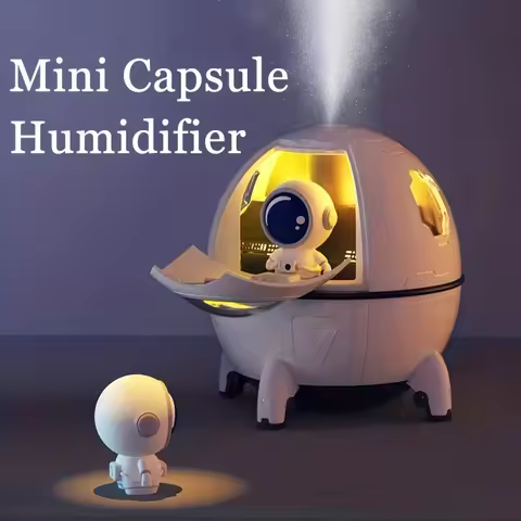 Space Capsule Humidifier USB Rechargeable Desktop Home Office Humidifier Atmosphere Light Aromathera