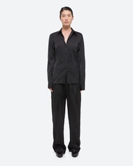 Helmut Lang 黑色皺褶長袖襯衫/女裝/S