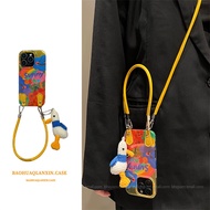 Crossbody Can Carry Lanyard Dopamine Rainbow Oil Phone Case