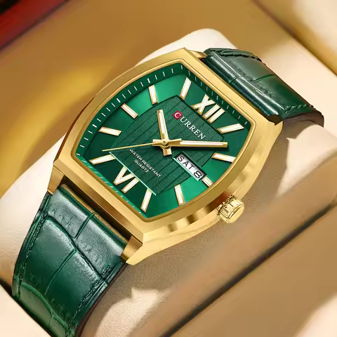 CURREN Jam Tangan Lelaki Original 100% Watch Man Birthday Waterproof Quartz Leather Business Luminou