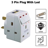 Selamat SA-32 Multi-Adaptor with LED Switch & 13A Fuse ( 13A 250V )