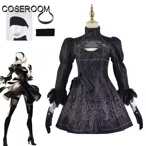 Anime Nier Automata Cosplay Yorha 2B Cosplay Suit Male Women Outfit Wigs Disguise Costume Fancy Part
