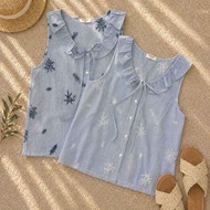Shirt Sleeveless FORHER loose ruffle neck - AO11034 AO11035