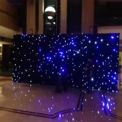 3mx3m LED Stage Drape Star Cloth Curtain Backdrop Background Screen for Bar Wedding Christmas Party