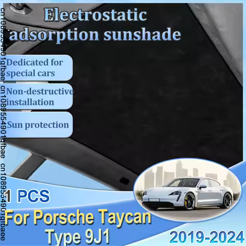 For Porsche Taycan Type 9J1 2019-2024 2022 Car Electrostatic Suede Silicone Sunshade Glass Sun Shade