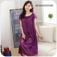 8️⃣8️⃣Nightstore8️⃣8️⃣ Women Pyjamas Plus Size Satin Ice Silk Nightdress Sleepwear 9 Colours