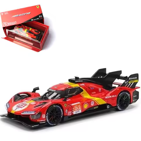 Bburago 2023 1/43 296 GT3 Alloy Racing Rally Car for Ferrari 1:43 499P 51 Champion Adult Die Cast Lu