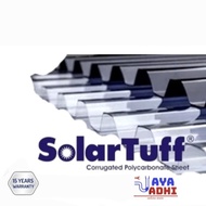 Atap Transparan Solartuff UV Policarbonate Gelombang Seng Bening -