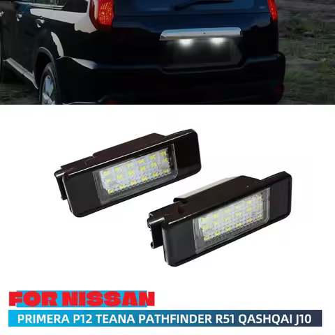 2-piece license plate light set For Nissan X-Trail T30 T31 Qashqai J10 J11 Primera P12 Pathfinder R5
