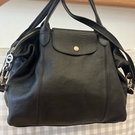 Longchamp 中號小羊皮黑色