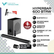 Vinnfier VF Hyperbar 600 BTRW 240W Soundbar w 6.5" Wireless SubWoofer Karaoke Bluetooth TV Speaker