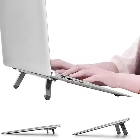White/Black Foldable Notebook Stand Laptop Holder Portable Adjustable Ergonomic Riser With Cooling F