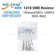 (200pcs) 1210 SMD Resistor Assorted Kit 10ValuesX20PCS R050~R820 Ohm 1% R100 R220 R330 R470 R680 Ohm