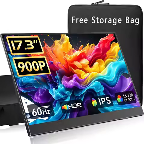 17.3 Inch Portable Monitor 1600*900 HD IPS 72%sRGB With Type-C Mini HDMI For Phone Laptop Work Game 