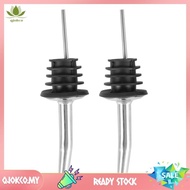 [qjokco] 2pcs Stainless Steel Liquor Spirit Pourer with Rubber Stopper