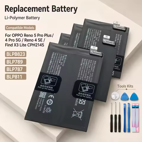 Replacement Phone Battery BLP823 BLP789 BLP787 BLP811 For OPPO OnePlus Reno 5 Pro, Reno 4 Pro 5G, Re