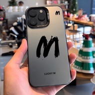 Casing iPhone 11 12 13 14 15 16 17 Pro Max Lucky M letter Case For iPhone 13PM,16PM,15PM,14PM,12PM