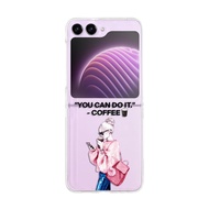 เคสโทรศัพท์ Flip5สำหรับผู้หญิง Galaxy Z Flip 5ออกแบบแฟขั่นสวยงามแบบบางใส PC แบบแข็งใส