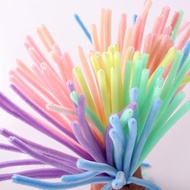 100pcs FUZZY WIRE DIY Craft Kit | 8mm High-Density Pipe Cleaners with Tools, Multi-Color Set