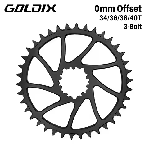 GOLDIX 0mm Offset Bicycle Chainring Narrow Wide Teeth 3-Bolt Direct Mount 34T 36T 38T 40T for SRAM 3
