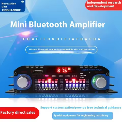 Peak Power HiFi Sound Amplifier Mini Bluetooth Amplifier Speaker Home Car 12V FM Radio Audio Amplifi