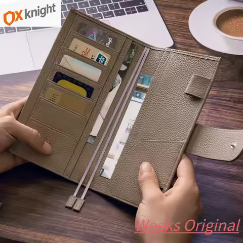 OX KNIGHT 2026 New Original Weeks Cover Notebook Lychee Grain Leather Planner for Hobonichi with Bac