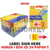 JOYKO SIGN HERE LABEL MEMO STICK JOYKO MEMO SIGN HERE "SIGN HERE" OFFICE ARROW STICK IM-35 PACK [24P