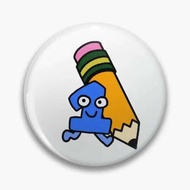 One Holding Pencil Bfdi  Soft Button Pin Fashion Metal Clothes Gift Cartoon Hat Cute Jewelry Decor L