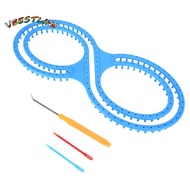 VBESTLIFE Knitting Loom 8 Shape Plastic Blue Kit With Crochet Suture Needles