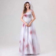Lady Carnival Halloween Scary Corpse Vampire Zombie Costume Mexican Day Of The Dead Ghost Bride Outf