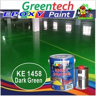 KE1458 DARK GREEN ( GREENTECH PAINT ) Cat Lantai ( 5L or 1L )( EPOXY Paint + Hardener ) EPOXY FLOOR / WATERPROOF