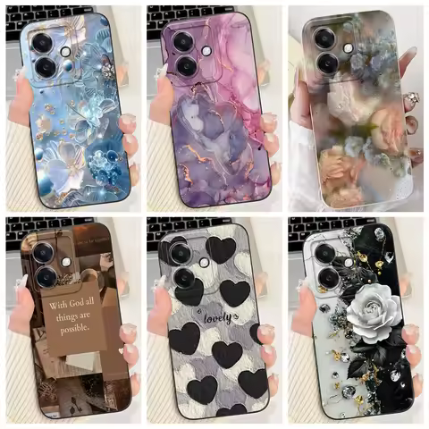 Flower Bow Love Heart Printed Phone Shell For Oppo A60 A40 A40M 4G 5G / Oppo A3 A3x 4G 5G Case Matte