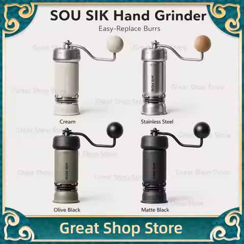 SOU SIK P-1 Manual Coffee Grinder Planetary Gear Aluminum Hand Burr Mill Pour Over Espresso Desert Y