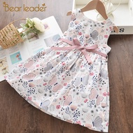 Bear Leader Girl Princess Dress New Summer Kid Girls Dress Floral Sweet Children Party Suits Butterf