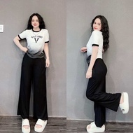 Set Bộ Loang Màu Phối Viền Tay Cổ Xinh Xắn - HN Closet